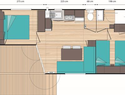 map- Camping Pornichet 44 - Mobile home rental - Pacific Cottage - 4/5 people - camping les forges *** with indoor heated pool
