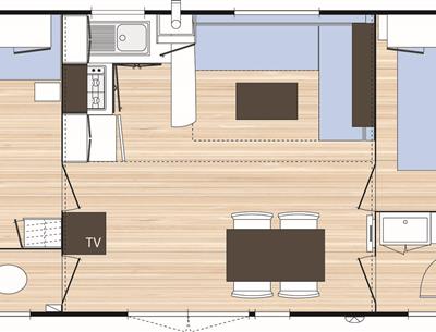 plan - Mobile home rental in Pornichet - Comfort Cottage ideal for 4/6 people