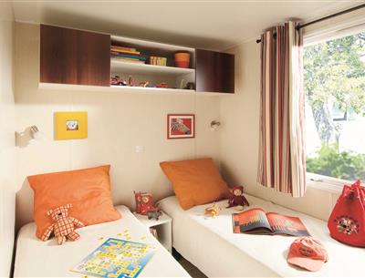 Bedroom with 2 single beds Mobile home rental in Pornichet - Comfort Cottage ideal for 4/6 people