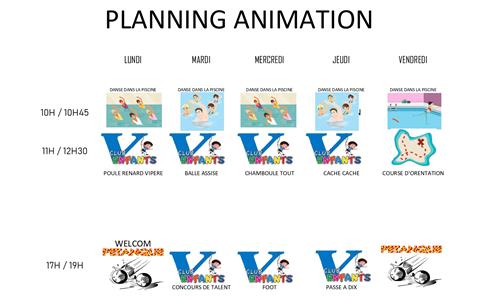 animation schedule - CAMPING LES FORGES ***